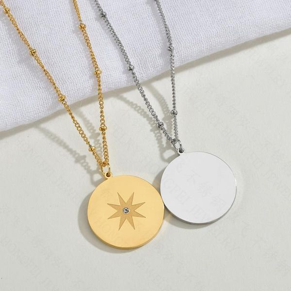 stainless steel star eight-pointed necklace double-layer pearl clavicle chain circle charm jewelry female pendant necklaces, Silver
stainless steel star eight-pointed necklace double-layer pearl clavicle chain circle charm jewelry female pendant necklaces, Silver