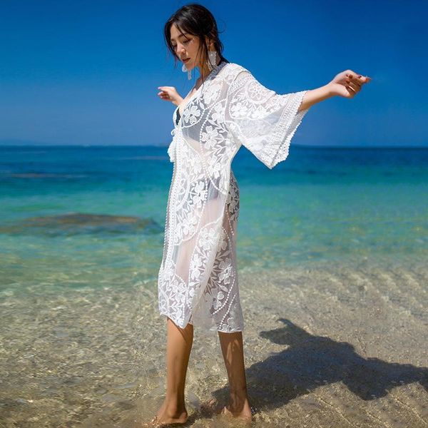 women's swimwear lace long beach cardigan maldives resort bikini jacket swimsuit blouse skirt, White;black
women's swimwear lace long beach cardigan maldives resort bikini jacket swimsuit blouse skirt, White;black