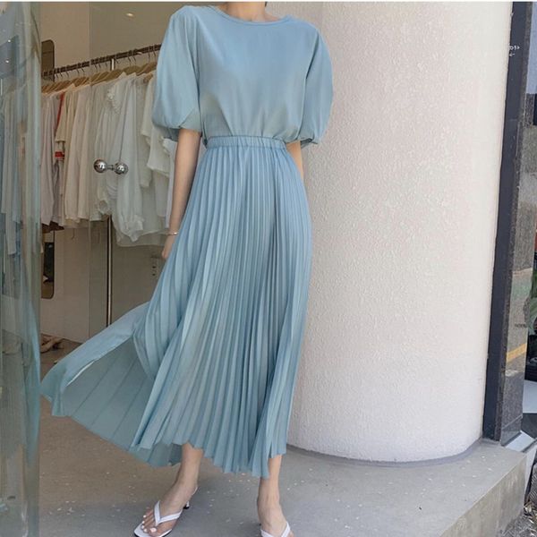 women green high waist split shirring long dress o neck half puff sleeve loose fit fashion summer 2f0460 210510, Black;gray
women green high waist split shirring long dress o neck half puff sleeve loose fit fashion summer 2f0460 210510, Black;gray