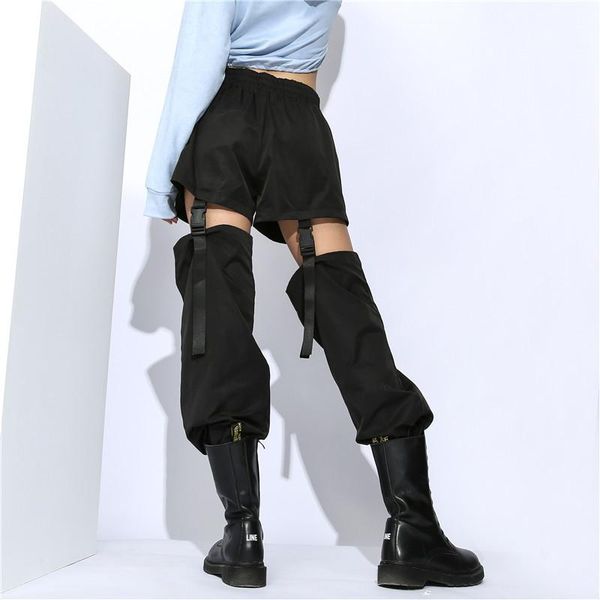 women's pants & capris summer women black plus size casual loose detachable high waist trousers plastic buckle hip hop street cargo a57, Black;white
women's pants & capris summer women black plus size casual loose detachable high waist trousers plastic buckle hip hop street cargo a57, Black;white