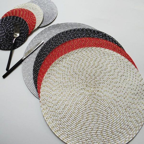 mats & pads lurex table mat for dining round non-slip cup pad kitchen placemat home decoration tableware bar posavasos
mats & pads lurex table mat for dining round non-slip cup pad kitchen placemat home decoration tableware bar posavasos
