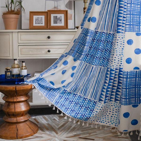curtain & drapes blue and white grid geometric stitching printing bedroom curtains with tassels bohemian bay window kitchen partition finish
curtain & drapes blue and white grid geometric stitching printing bedroom curtains with tassels bohemian bay window kitchen partition finish