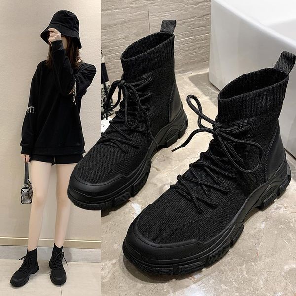 boots shoes woman 2021 fashion handsome lace-up breathable black platform heighten non-slip waterproof soft botas mujer 
boots shoes woman 2021 fashion handsome lace-up breathable black platform heighten non-slip waterproof soft botas mujer