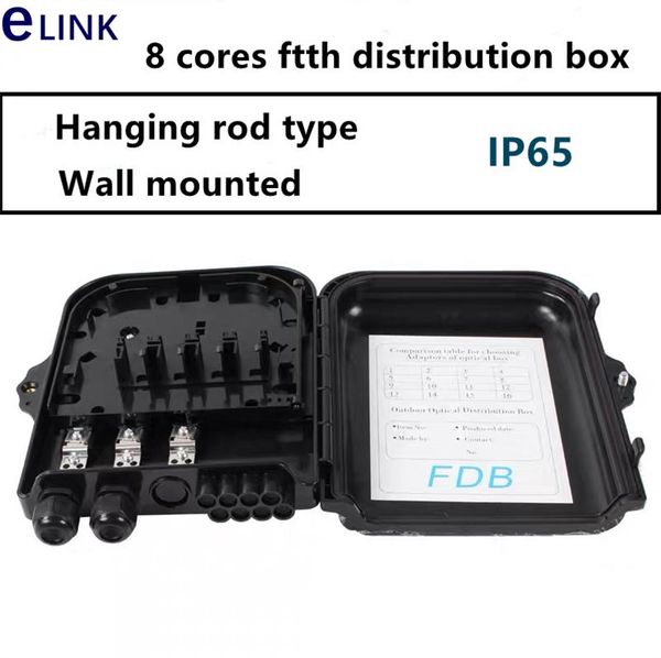 fiber optic equipment 2pcs 8 core fdb distribution box ip65 black abs waterproof outdoor 220*200*50mm ftth optical junction 1*8 fusion
fiber optic equipment 2pcs 8 core fdb distribution box ip65 black abs waterproof outdoor 220*200*50mm ftth optical junction 1*8 fusion