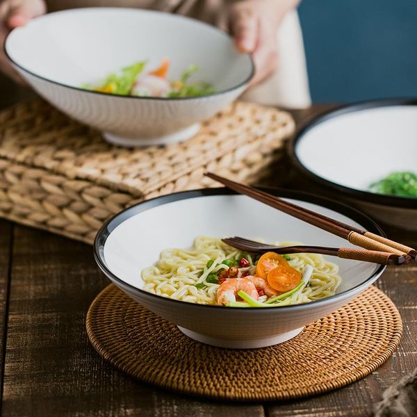 bowls household large ramen rice soup salad bowl japanese ceramic creative tableware set commercial bucket
bowls household large ramen rice soup salad bowl japanese ceramic creative tableware set commercial bucket