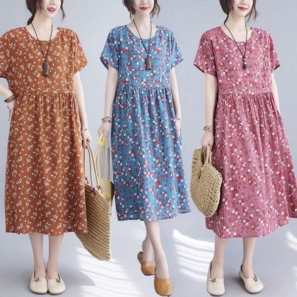 summer cotton hemp broken flower age reducing silk waist slim large round neck fashion casual dress for women, Black;gray
summer cotton hemp broken flower age reducing silk waist slim large round neck fashion casual dress for women, Black;gray
