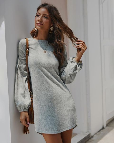 casual dresses loose women dress solid o-neck long sleeve spring autumn basic lady wl338, Black;gray
casual dresses loose women dress solid o-neck long sleeve spring autumn basic lady wl338, Black;gray