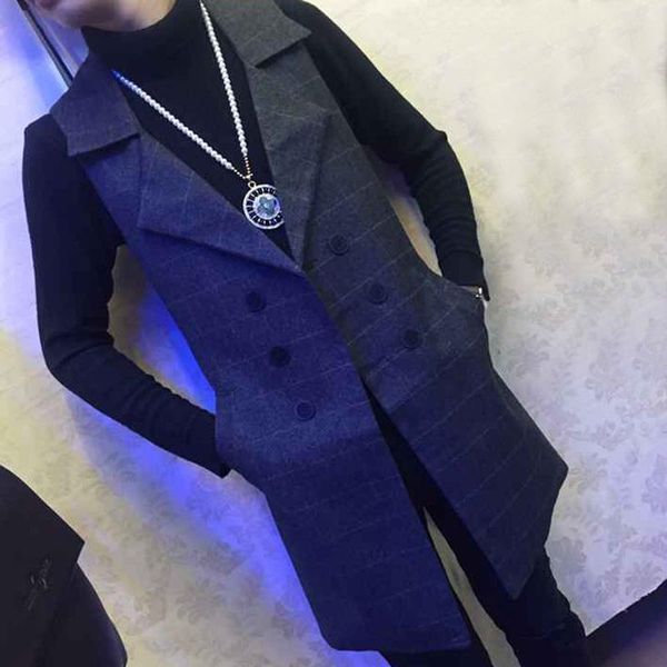 mid length men's suit vest hairdresser's coat fashion in nightclub spring and autumn of 2021 vests, Black;white
mid length men's suit vest hairdresser's coat fashion in nightclub spring and autumn of 2021 vests, Black;white