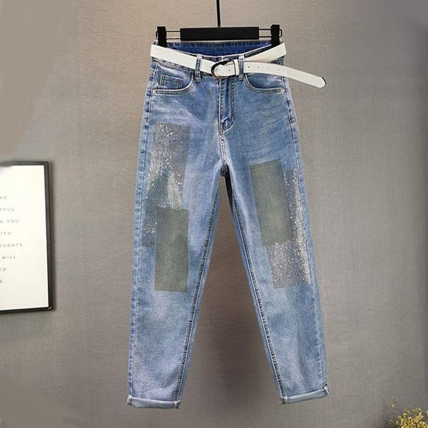 women's jeans woman pants cropped spring and autumn loose high waist rhinestone pantalones vaqueros mujer, Blue
women's jeans woman pants cropped spring and autumn loose high waist rhinestone pantalones vaqueros mujer, Blue