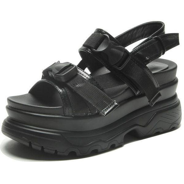 8cm platform sandals women wedge high heels shoes buckle leather canvas summer zapatos mujer slippers woman sandal, Black
8cm platform sandals women wedge high heels shoes buckle leather canvas summer zapatos mujer slippers woman sandal, Black