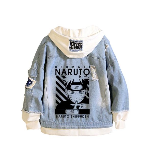 men's hoodies & sweatshirts anime hole denim jacket hatake kakashi hoodie man woman uchiha sasuke cosplay retro cotton jean coat fashio, Black
men's hoodies & sweatshirts anime hole denim jacket hatake kakashi hoodie man woman uchiha sasuke cosplay retro cotton jean coat fashio, Black