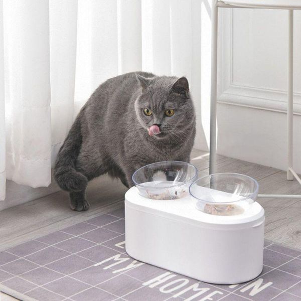 cat bowls & feeders pet cats and dogs double bowl transparent as material non-slip food with protective cervical spine est
cat bowls & feeders pet cats and dogs double bowl transparent as material non-slip food with protective cervical spine est