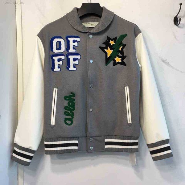 men's jackets off whild white 20aw autumn winter grey embroidered patch baseball jacket from changyi, Black;brown
men's jackets off whild white 20aw autumn winter grey embroidered patch baseball jacket from changyi, Black;brown