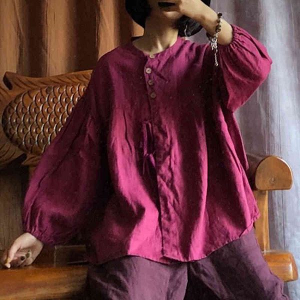 johnature vintage full sleeve rose red puff sleeve linen shirts autumn loose women blouses o-neck chines style 210521, White
johnature vintage full sleeve rose red puff sleeve linen shirts autumn loose women blouses o-neck chines style 210521, White