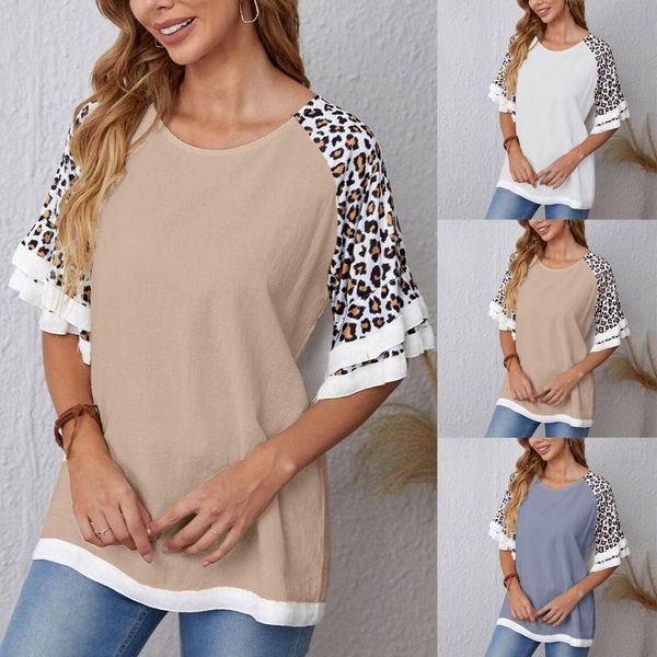 women's blouses & shirts summer tshirt women leopard printed shirt casual o-neck flared half sleeve tee shrit female clothes streetwea, White
women's blouses & shirts summer tshirt women leopard printed shirt casual o-neck flared half sleeve tee shrit female clothes streetwea, White