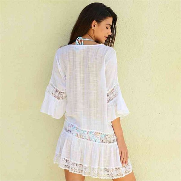 beach cover up swimwear women ups lace dress tunic tassel crochet bathing suit pareo de plage wear 210722, White;black
beach cover up swimwear women ups lace dress tunic tassel crochet bathing suit pareo de plage wear 210722, White;black