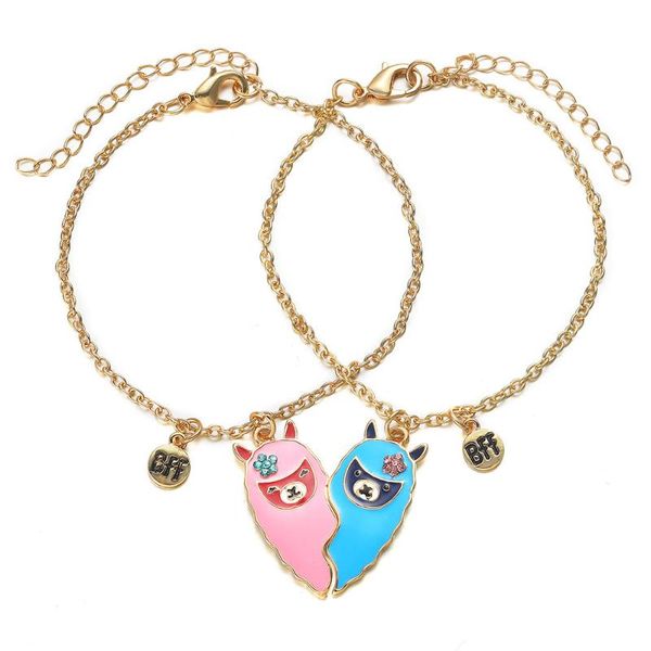 charm bracelets 20pcs bff bracelet friends friendship heart rhinestone pendant llama couple cartoon jewelry gift wholesale, Golden;silver
charm bracelets 20pcs bff bracelet friends friendship heart rhinestone pendant llama couple cartoon jewelry gift wholesale, Golden;silver