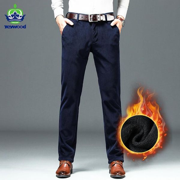 men's pants jeywood winter thick warm fleece corduroy casual business fashion classic fitted blue trousers male brand clothing, Black
men's pants jeywood winter thick warm fleece corduroy casual business fashion classic fitted blue trousers male brand clothing, Black