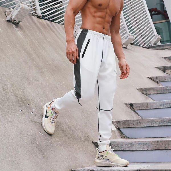 men's pants summer splicing loose fashion comfortable legged running, Black 
men's pants summer splicing loose fashion comfortable legged running, Black