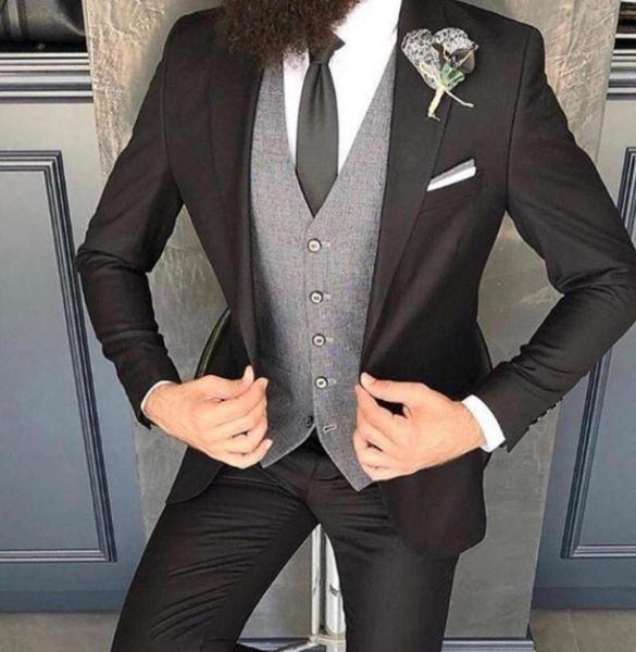 fashion black slim fit mens prom suits peaked lapel wedding tuxedos for men blazers custom made jacket vest and pants men's &, White;black
fashion black slim fit mens prom suits peaked lapel wedding tuxedos for men blazers custom made jacket vest and pants men's &, White;black