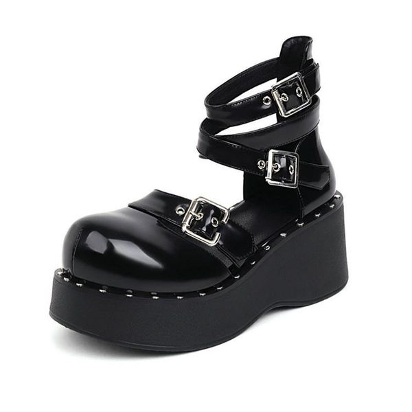 dress shoes dark gothic platform pumps women belt buckle ankle strap metal decoration wedge heel female footwear gothicgirls, Black
dress shoes dark gothic platform pumps women belt buckle ankle strap metal decoration wedge heel female footwear gothicgirls, Black