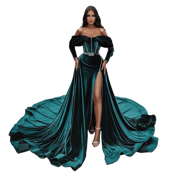 luxury mermaid evening dresses designer satin beads prom dress long-sleeve high slit custom made formal party gowns robe de mariée2021, Black
luxury mermaid evening dresses designer satin beads prom dress long-sleeve high slit custom made formal party gowns robe de mariée2021, Black