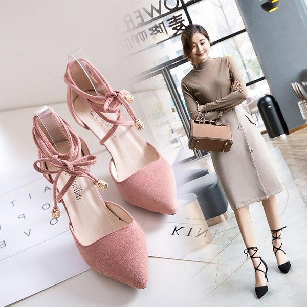 dress shoes spring 2021 women's heeled solid pointed toe ankle cross strap stiletto heel skin-friendly sweet elegant, Black
dress shoes spring 2021 women's heeled solid pointed toe ankle cross strap stiletto heel skin-friendly sweet elegant, Black