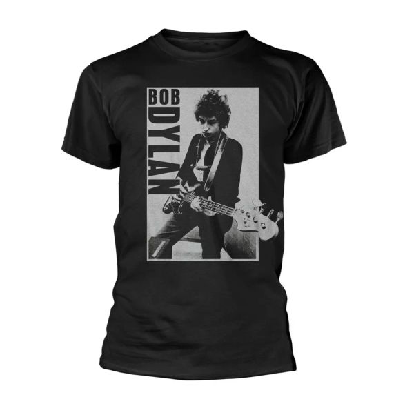 bob dylan guitar licensed t-shirt men, White;black 
bob dylan guitar licensed t-shirt men, White;black