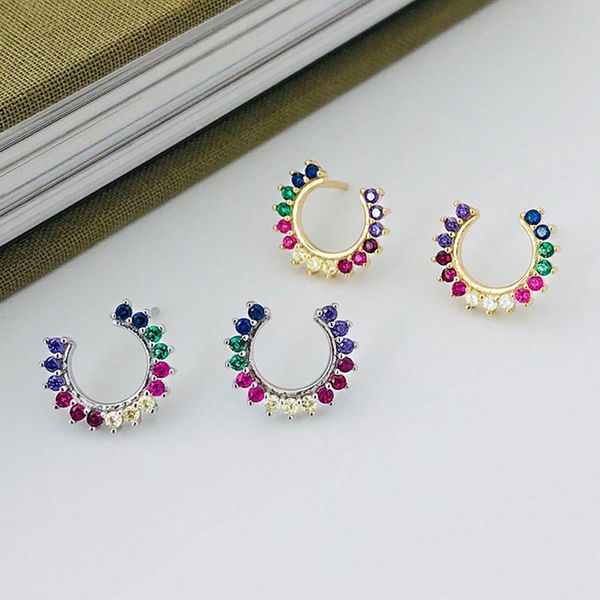 doreen box 925 sterling silver ear post stud earrings c shape multicolour cubic zirconia 12x11mm, 2 pcs, Golden;silver
doreen box 925 sterling silver ear post stud earrings c shape multicolour cubic zirconia 12x11mm, 2 pcs, Golden;silver