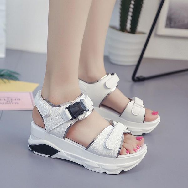buckle leather sandals women spring summer thick bottom shoes fashion casual high platform med heel wedges walk shoes7, Black
buckle leather sandals women spring summer thick bottom shoes fashion casual high platform med heel wedges walk shoes7, Black