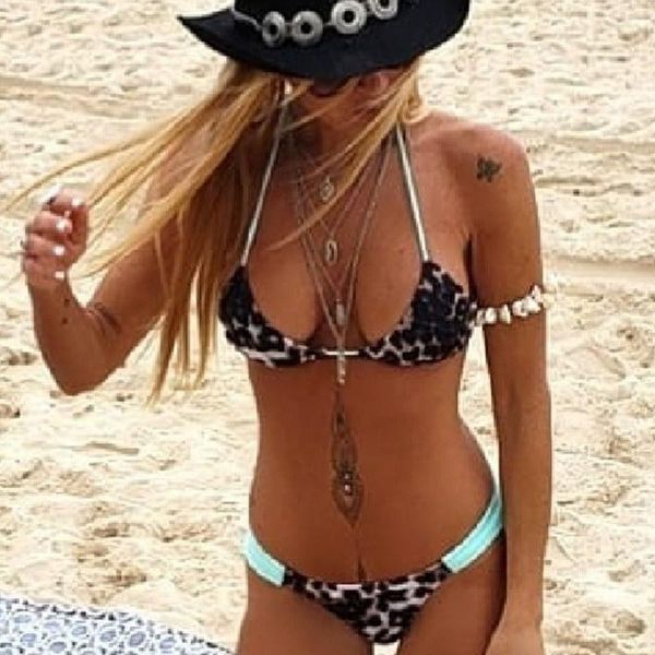 women's swimwear factory direct women leopard print bikini triangle two piece backless swimsuit, White;black
women's swimwear factory direct women leopard print bikini triangle two piece backless swimsuit, White;black