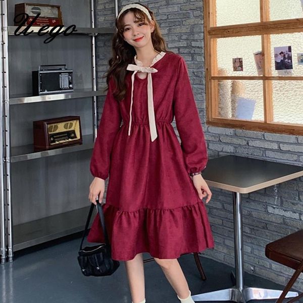 casual dresses korea design bow ruffle preppy style chic girl's dress puff sleeve french ladies vintage women autumn spring, Black;gray
casual dresses korea design bow ruffle preppy style chic girl's dress puff sleeve french ladies vintage women autumn spring, Black;gray