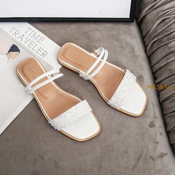 slippers summer women fashion sequined cloth square toe flat ladies sandals solid shallwo casual big size, Black
slippers summer women fashion sequined cloth square toe flat ladies sandals solid shallwo casual big size, Black