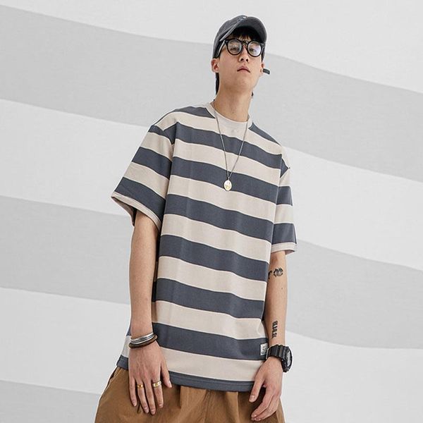 men's t-shirts thrc tide brand short sleeve t-shirt male summer trend stripe loose casual wild cotton shirt, White;black
men's t-shirts thrc tide brand short sleeve t-shirt male summer trend stripe loose casual wild cotton shirt, White;black