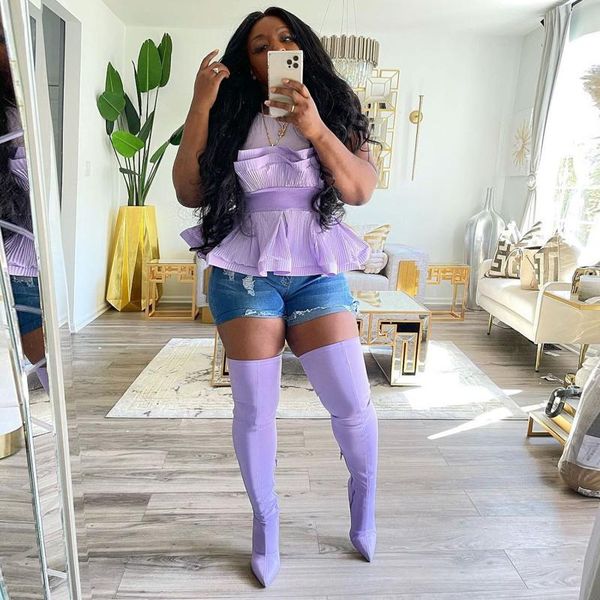 boots pumps nightclub heels women's over the knee long boot pointed toe high thin heel fashion solid purple elastic, Black
boots pumps nightclub heels women's over the knee long boot pointed toe high thin heel fashion solid purple elastic, Black