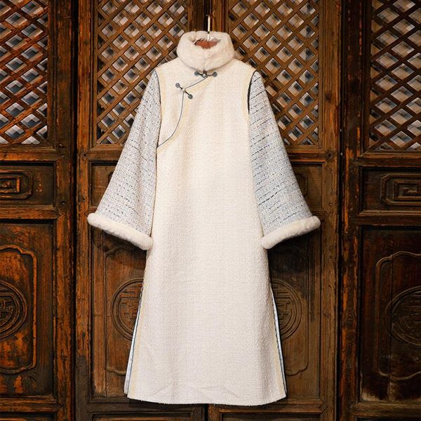 improved version of big sleeve cheongsam women keep warm in autumn and winter, girls loose long woolen dress chinese style ethnic clothing, Red
improved version of big sleeve cheongsam women keep warm in autumn and winter, girls loose long woolen dress chinese style ethnic clothing, Red