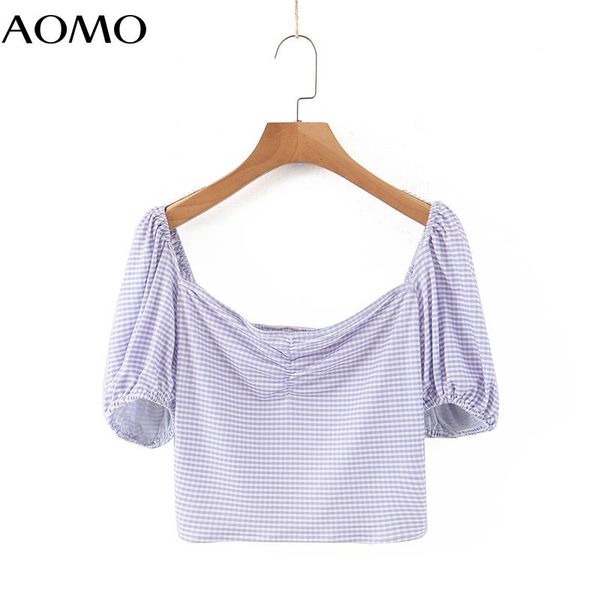 women's blouses & shirts aomo women retro plaid print crop shirt short sleeve 2021 summer chic female slim sl264a, White
women's blouses & shirts aomo women retro plaid print crop shirt short sleeve 2021 summer chic female slim sl264a, White