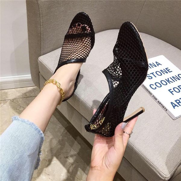 dress shoes lace mesh stiletto high heel women pointed toe small fragrant wind metal decoration banquet sandals, Black
dress shoes lace mesh stiletto high heel women pointed toe small fragrant wind metal decoration banquet sandals, Black