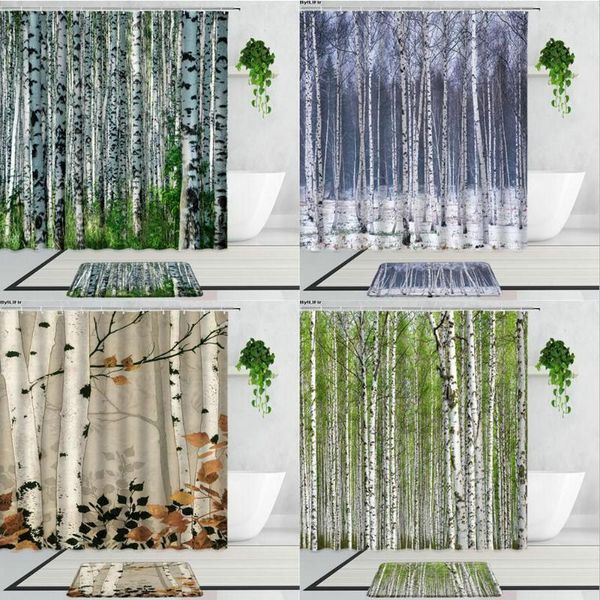 shower curtains birch tree forest branch leaves jungle art background bathroom curtain set non-slip bath mats gray green brown
shower curtains birch tree forest branch leaves jungle art background bathroom curtain set non-slip bath mats gray green brown