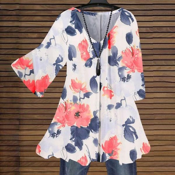 women's blouses & shirts autumn women casual loose chiffon v-neck long sleeve pullover floral print camisas de mujer, White
women's blouses & shirts autumn women casual loose chiffon v-neck long sleeve pullover floral print camisas de mujer, White