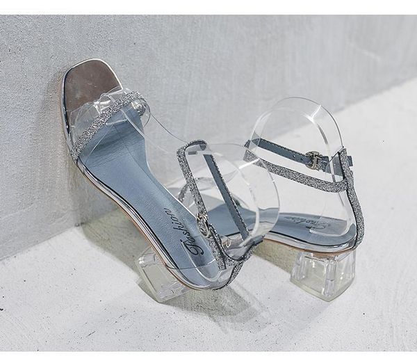 sandals crystal shoes summer wild net red fairy style high heels word buckle thick heel transparent 120h, Black
sandals crystal shoes summer wild net red fairy style high heels word buckle thick heel transparent 120h, Black