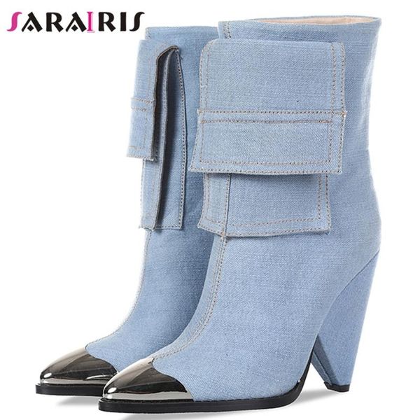 boots sarairis fashion lady denim pointed mixed color mid calf women high heels fahsion party spring shoes woman, Black
boots sarairis fashion lady denim pointed mixed color mid calf women high heels fahsion party spring shoes woman, Black