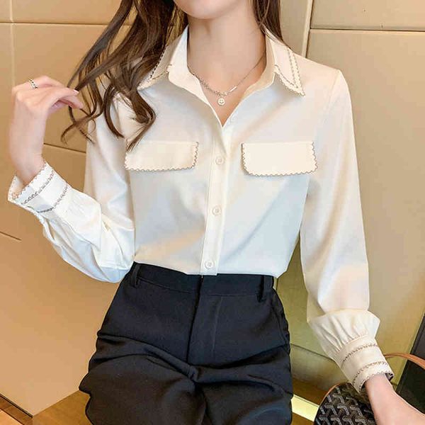 sweaters 2021 spring autumn women shirts white casual loose chiffon blouse female korean style work wear office blusas, White;black
sweaters 2021 spring autumn women shirts white casual loose chiffon blouse female korean style work wear office blusas, White;black