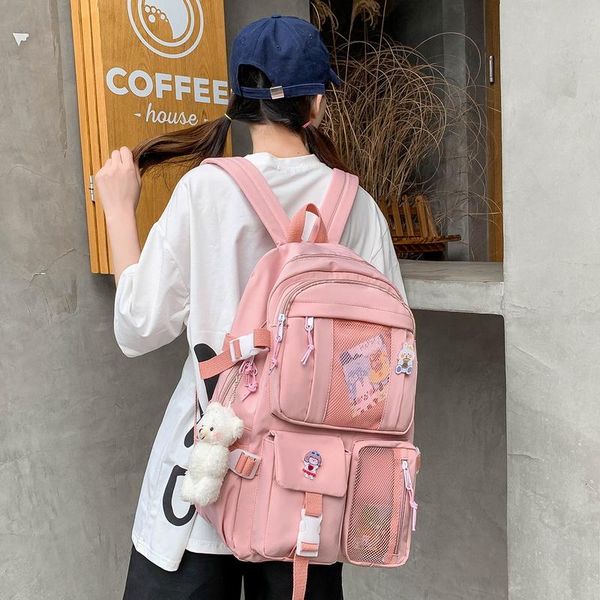 backpack women large capacity transparent waterproof nylon girls school bag teenager bookbag preppy kawaii pendant pvc
backpack women large capacity transparent waterproof nylon girls school bag teenager bookbag preppy kawaii pendant pvc