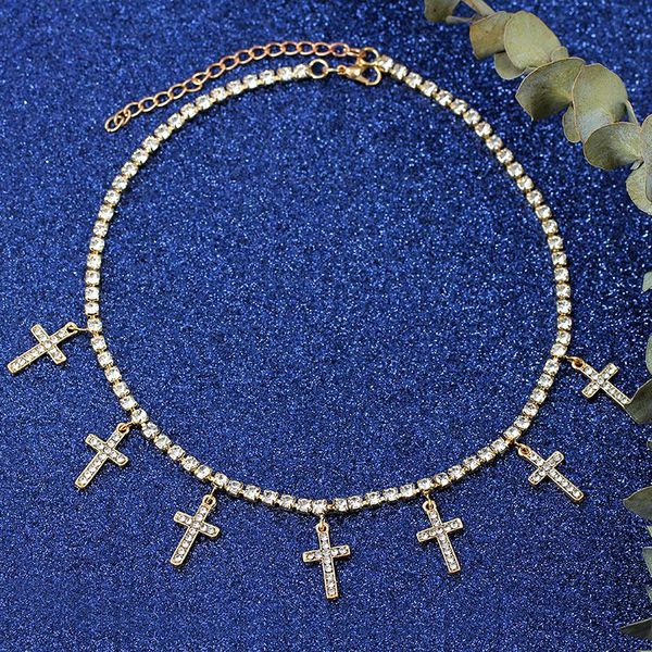 chains punk hip-hop cross crystal choker necklace for women gold color shiny rhinestone tennis chain fashion jewely gift, Silver
chains punk hip-hop cross crystal choker necklace for women gold color shiny rhinestone tennis chain fashion jewely gift, Silver