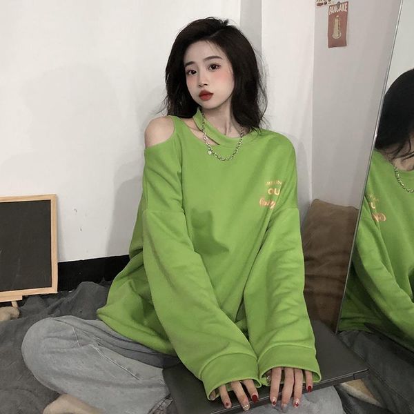 women's hoodies & sweatshirts korean clothes spring/autumn oversize clothing fashion hollow out streetwear leakage shoulder o-neck, Black
women's hoodies & sweatshirts korean clothes spring/autumn oversize clothing fashion hollow out streetwear leakage shoulder o-neck, Black