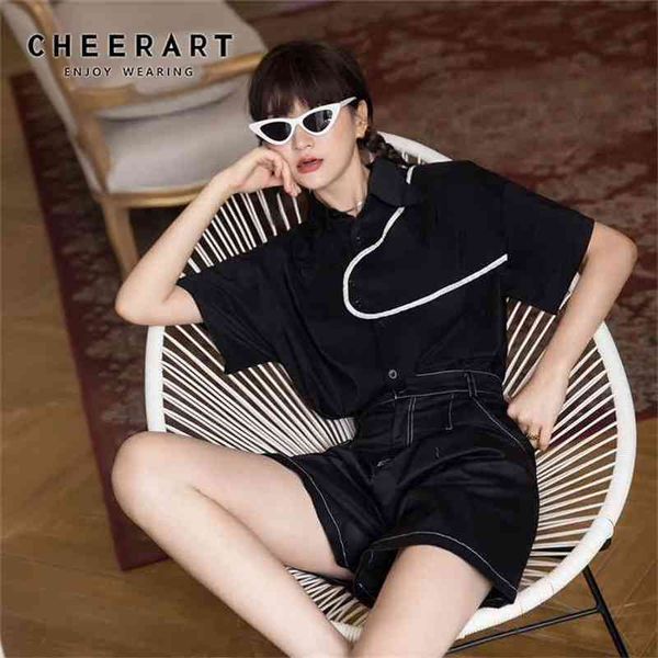 designer black short sleeve shirt women summer blouse button up fashion and blouses runway clothing 210427, White
designer black short sleeve shirt women summer blouse button up fashion and blouses runway clothing 210427, White