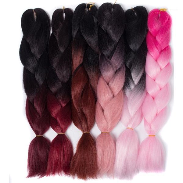 qp hair two tone colored crochet braids 24"(60cm) 100g/pc synthetic ombre jumbo braiding extensions1, Black
qp hair two tone colored crochet braids 24"(60cm) 100g/pc synthetic ombre jumbo braiding extensions1, Black