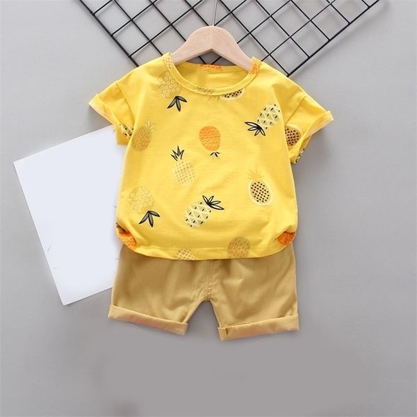 summer shorts 2pcs clothing sets boy clothes suit toddler kid children 210528, White