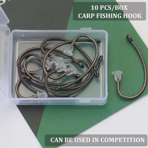 fishing hooks 10pcs carp hook coating high carbon steel matte black with micro barb barbed fit for competition
fishing hooks 10pcs carp hook coating high carbon steel matte black with micro barb barbed fit for competition